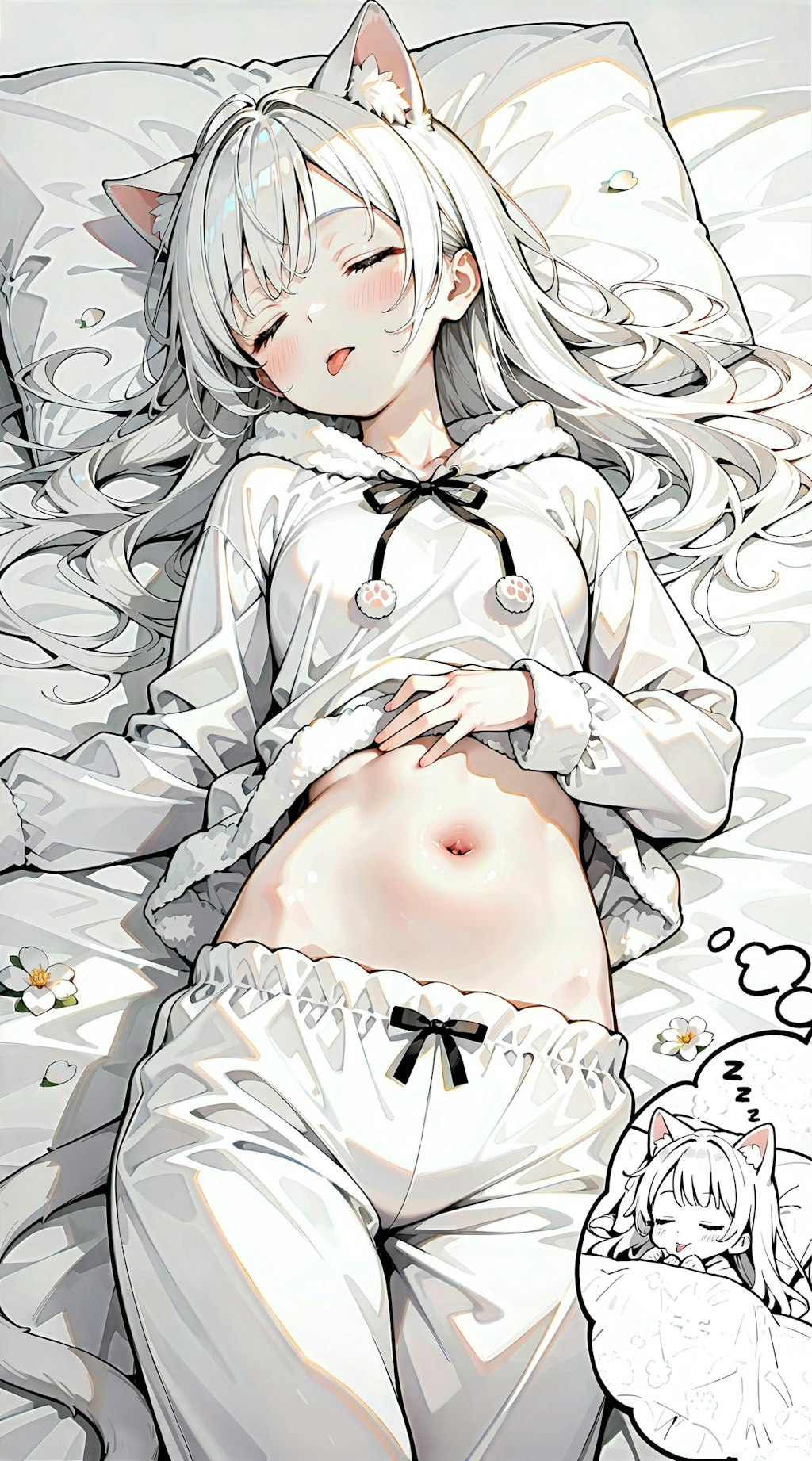 お腹を出して寝る