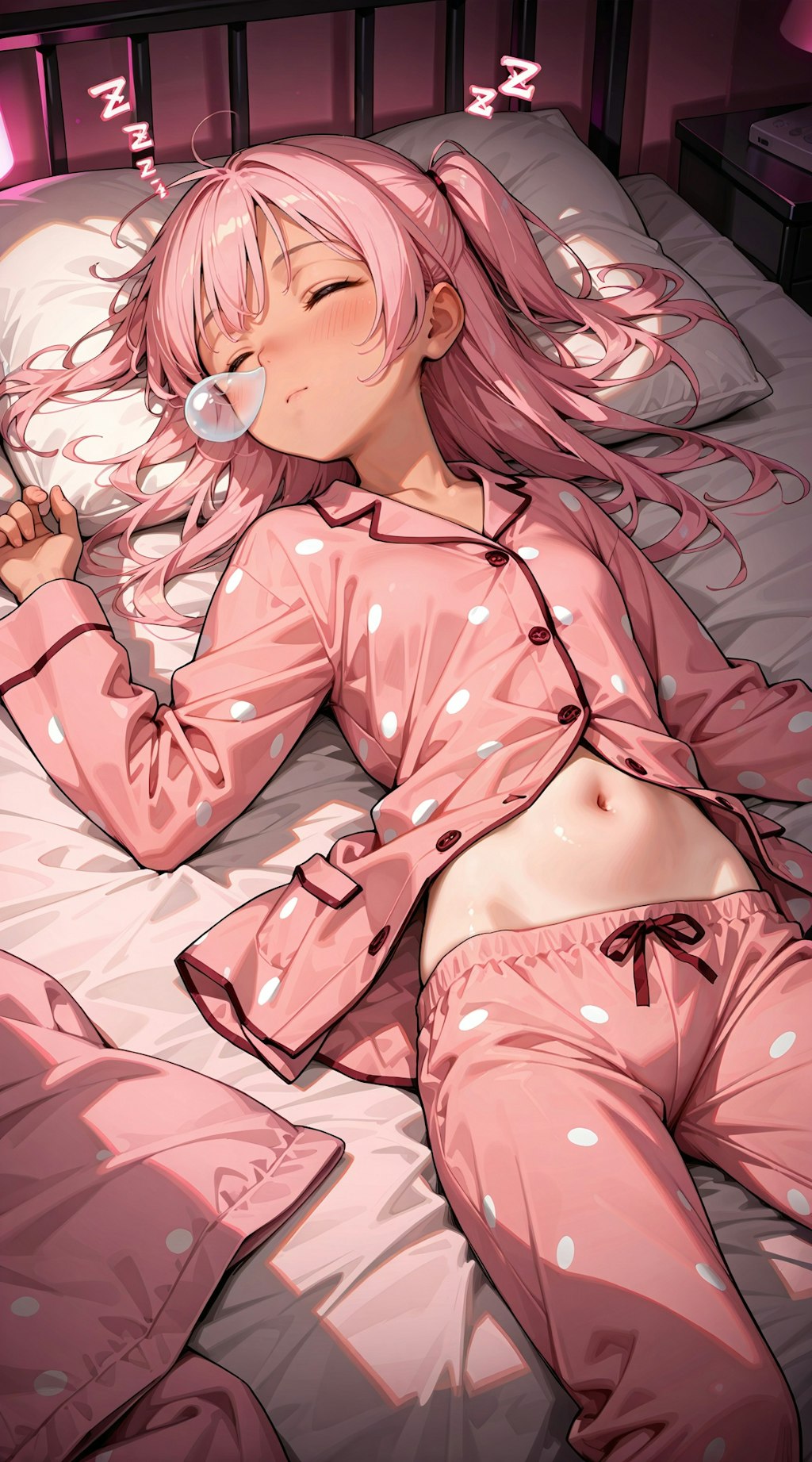 お腹を出して寝る