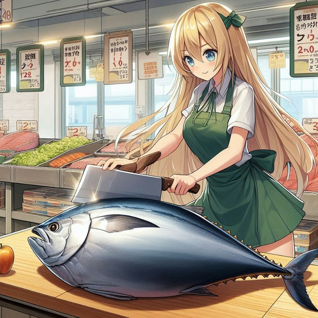 スーパー「ちちぷい」マグロ解体ショー