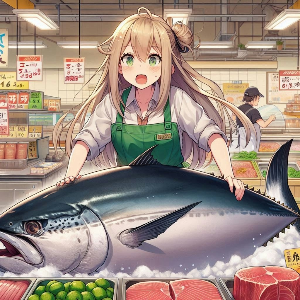 スーパー「ちちぷい」マグロ解体ショー