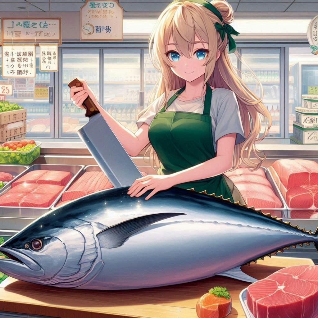 スーパー「ちちぷい」マグロ解体ショー