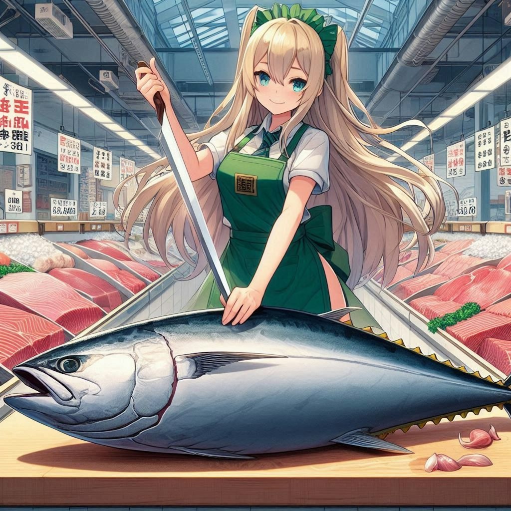 スーパー「ちちぷい」マグロ解体ショー