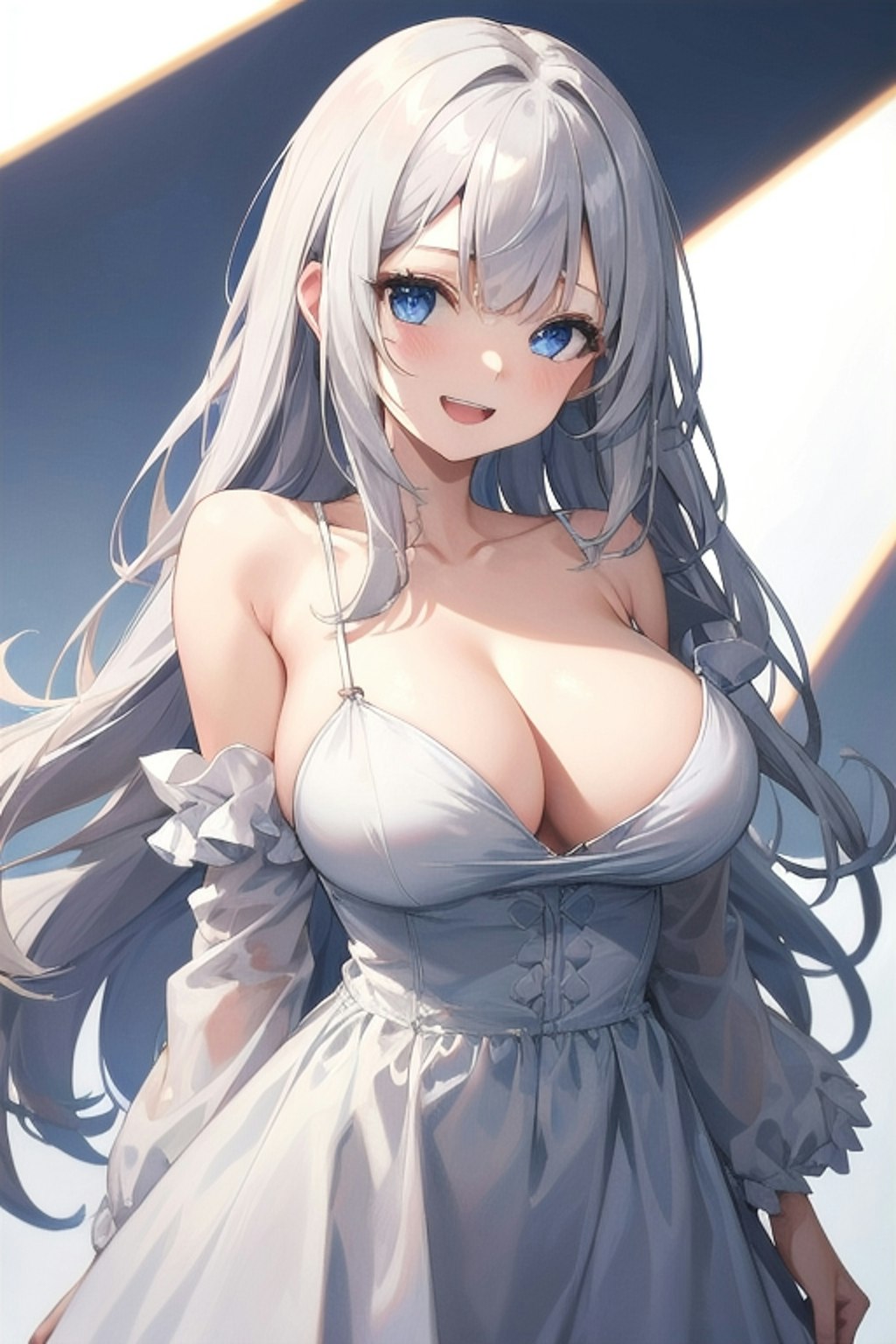 white hair & dress