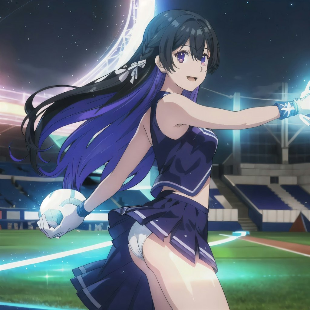 黒髪ロングでチア衣装の少女２５