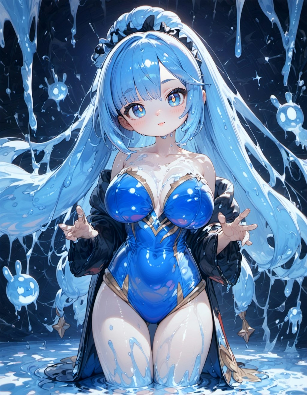glowing blue