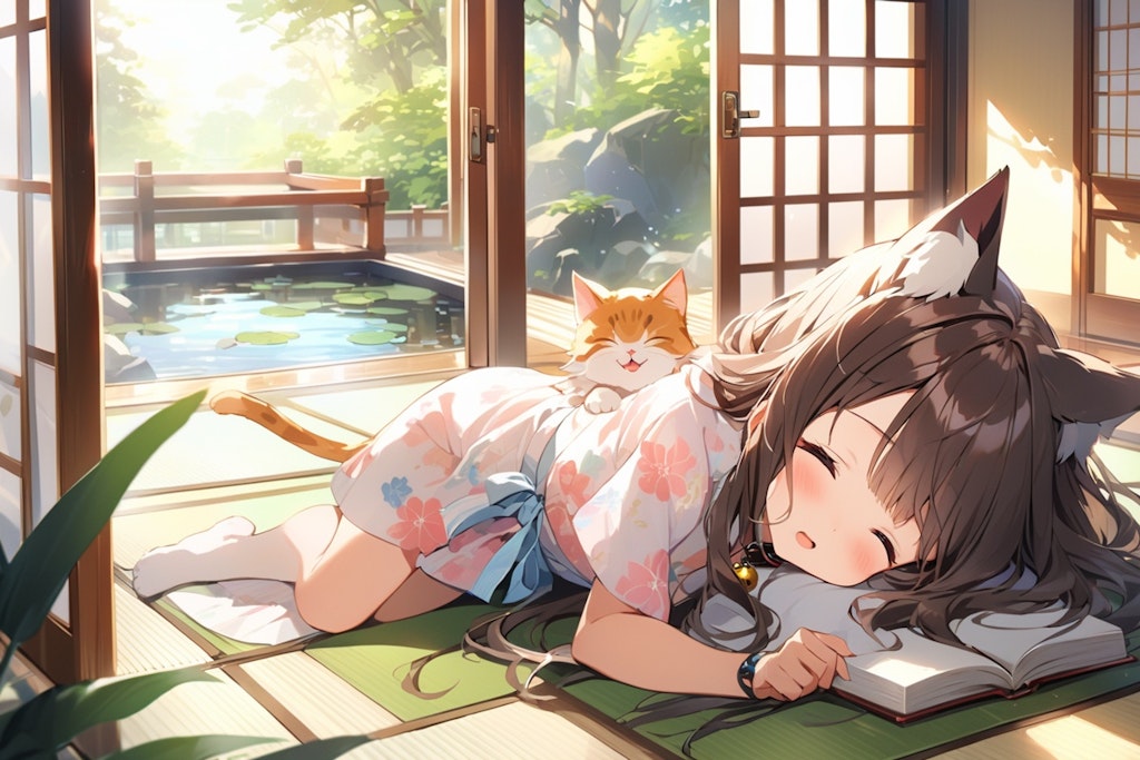 読書寝猫耳娘📖🐱💤