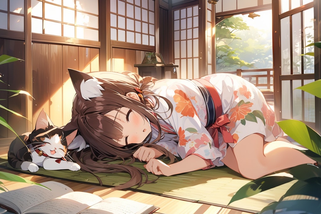 読書寝猫耳娘📖🐱💤