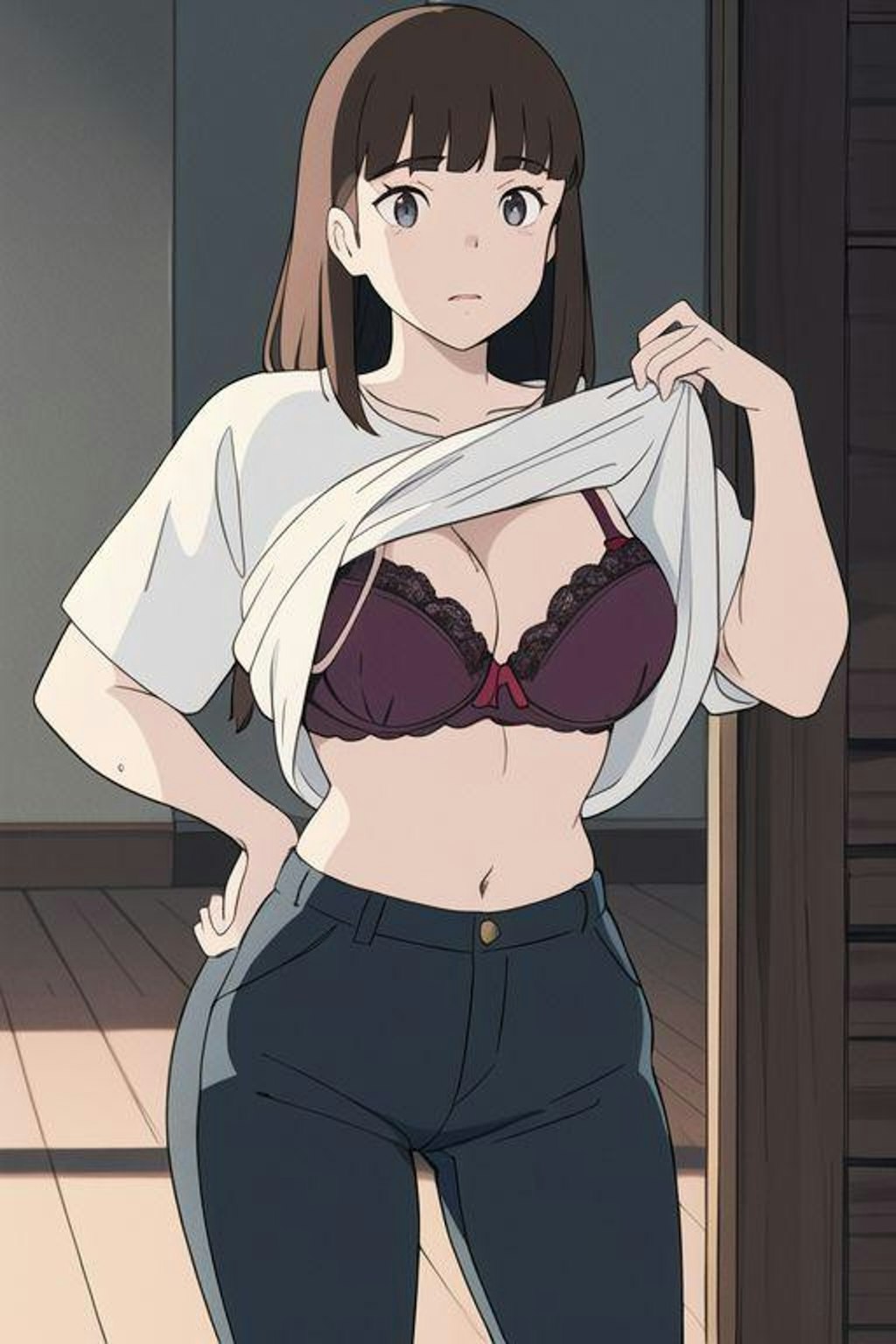 巨乳女子の着替え