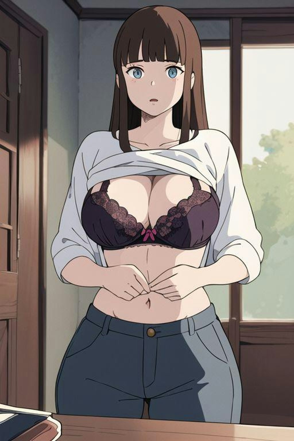 巨乳女子の着替え