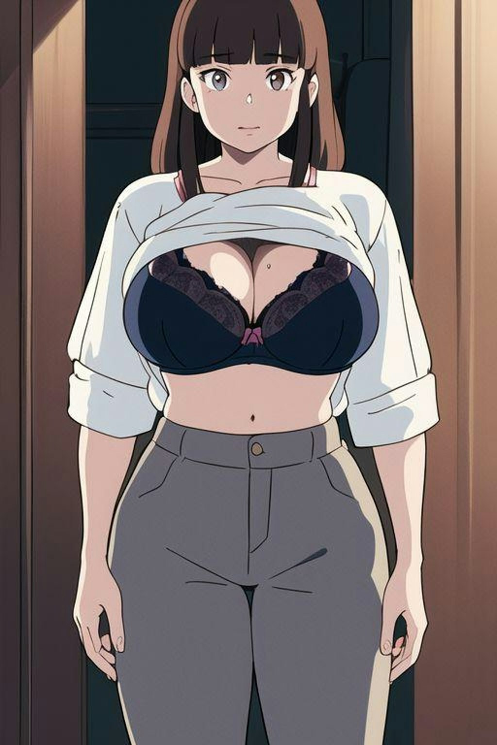 巨乳女子の着替え