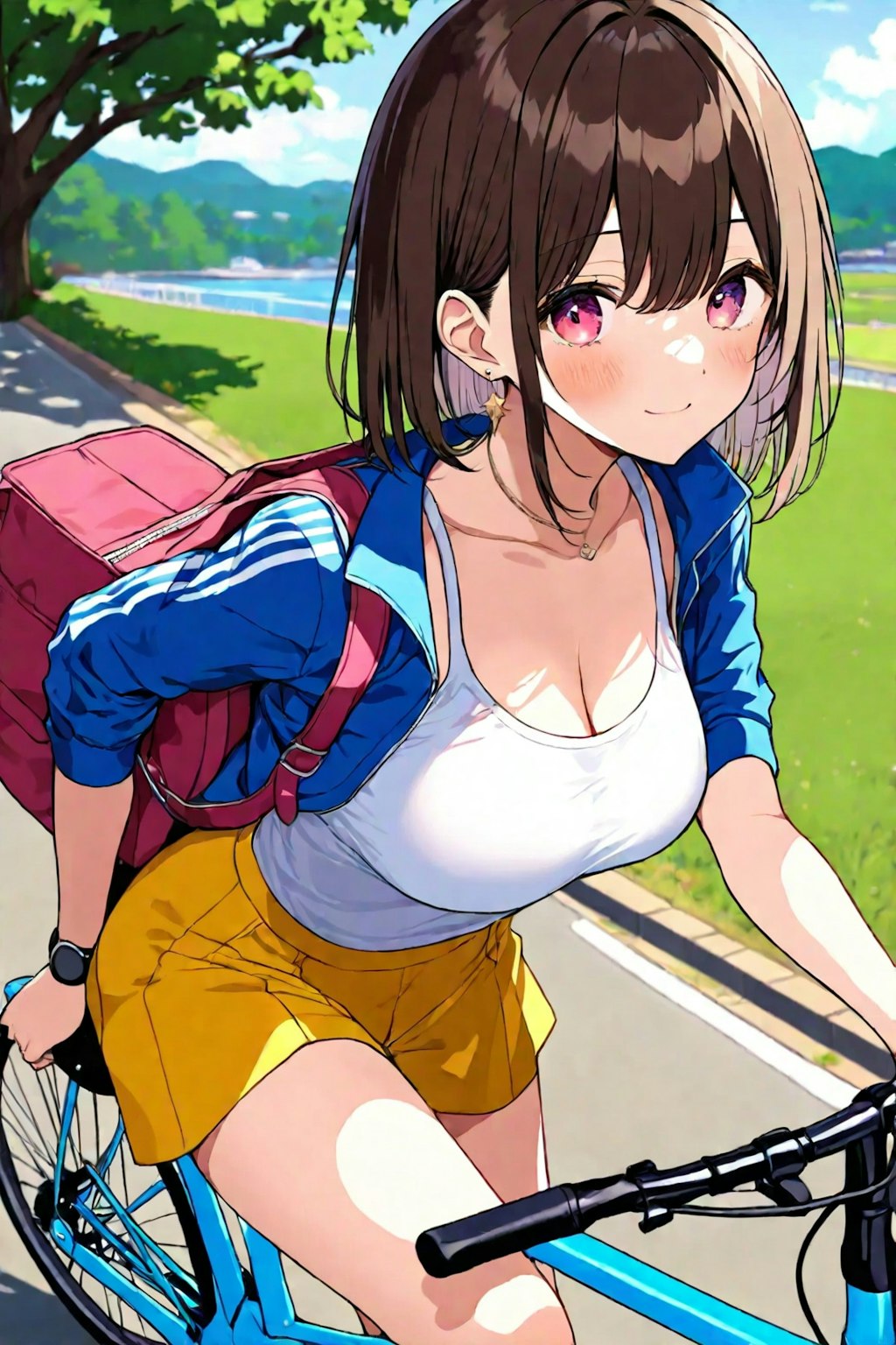 自転車にのる女の子