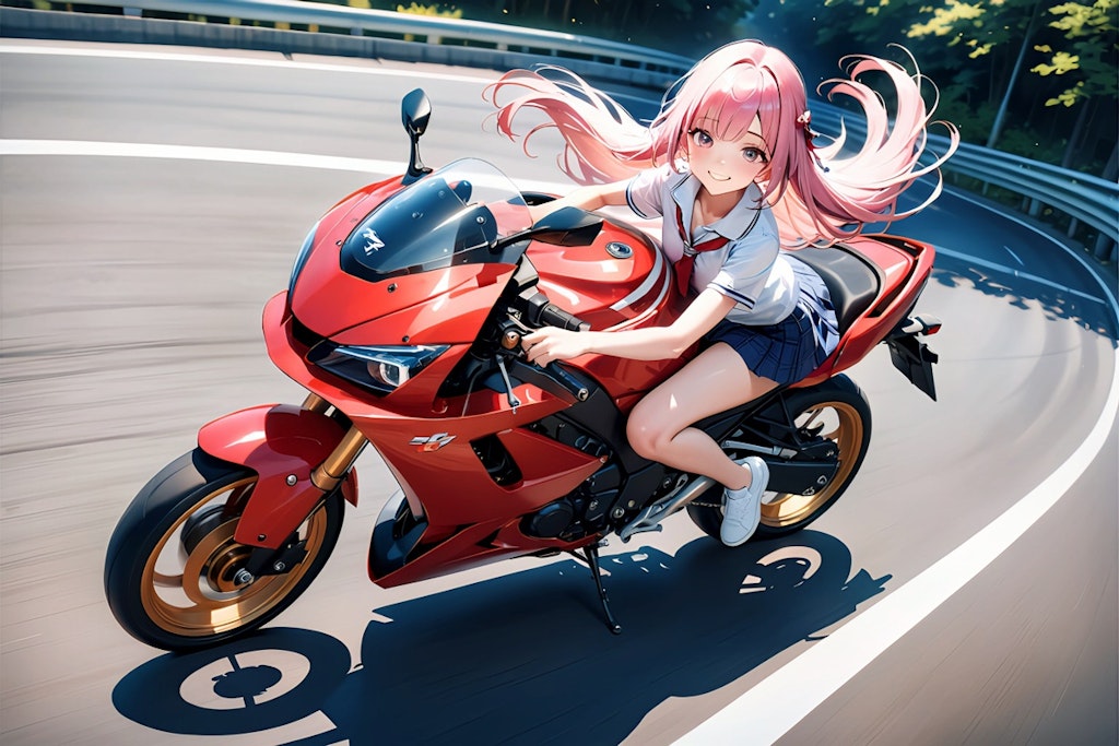 今日のエメルちゃん　バイク女子高生