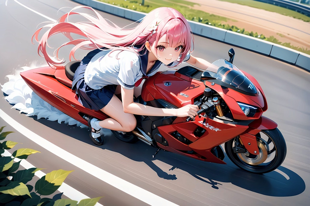 今日のエメルちゃん　バイク女子高生