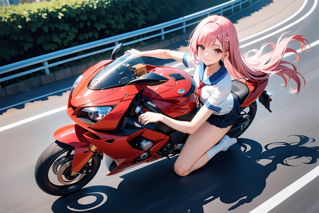 今日のエメルちゃん　バイク女子高生