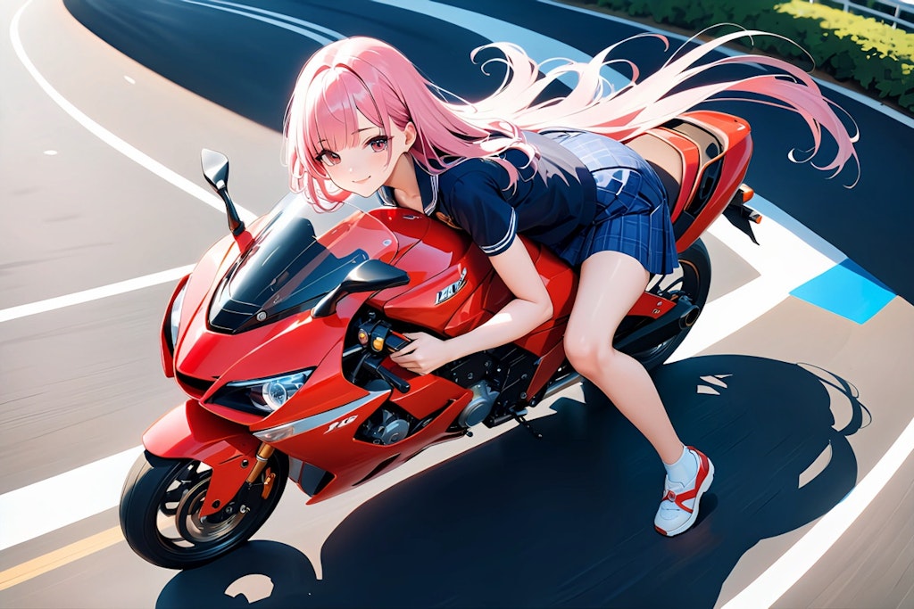 今日のエメルちゃん　バイク女子高生