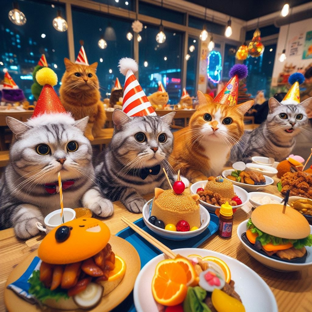 猫たちの忘年会