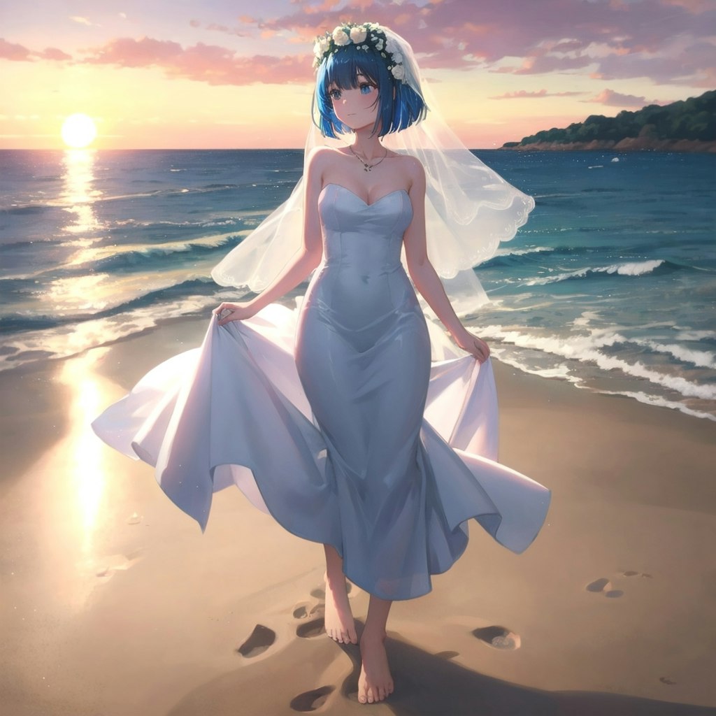 海辺のボヘミアンブライド