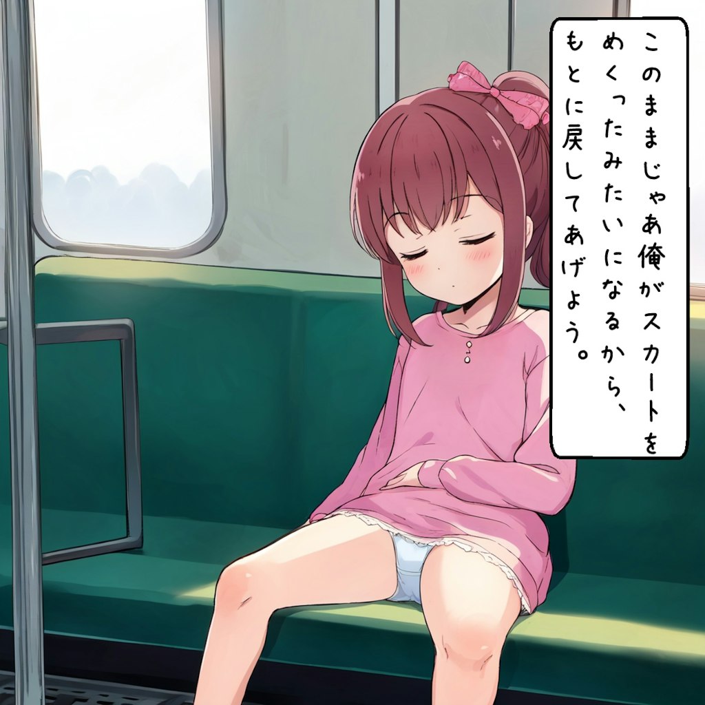 電車で居眠りしているJSにいたずら