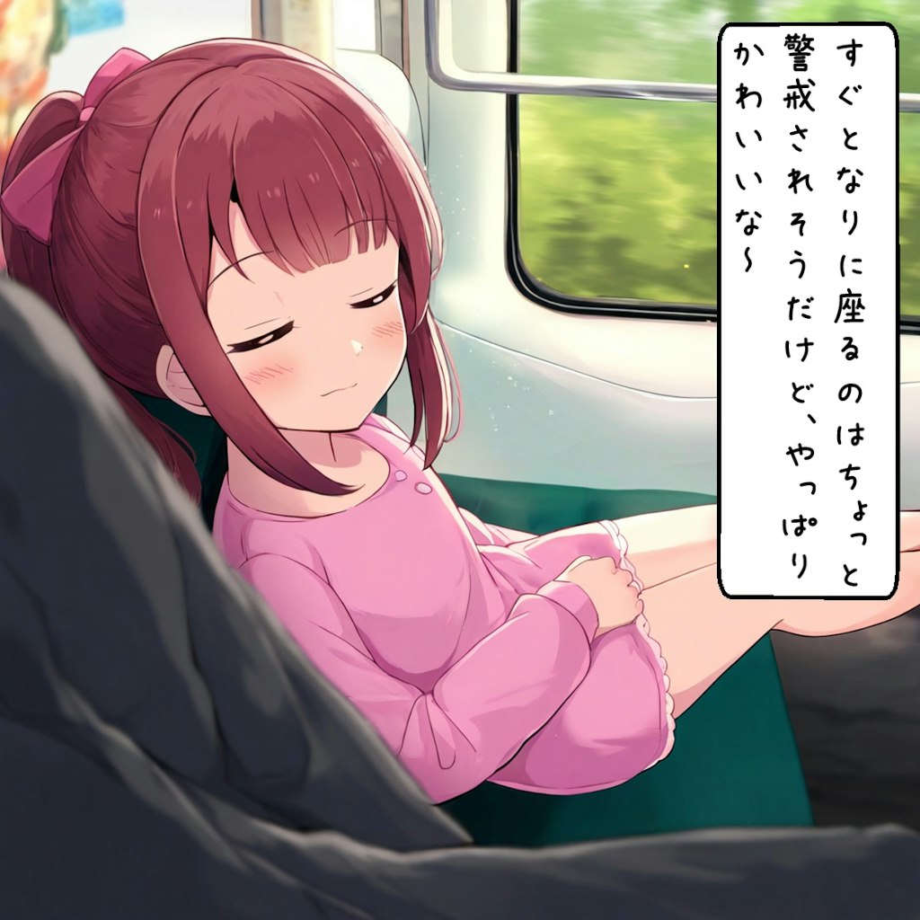 電車で居眠りしているJSにいたずら