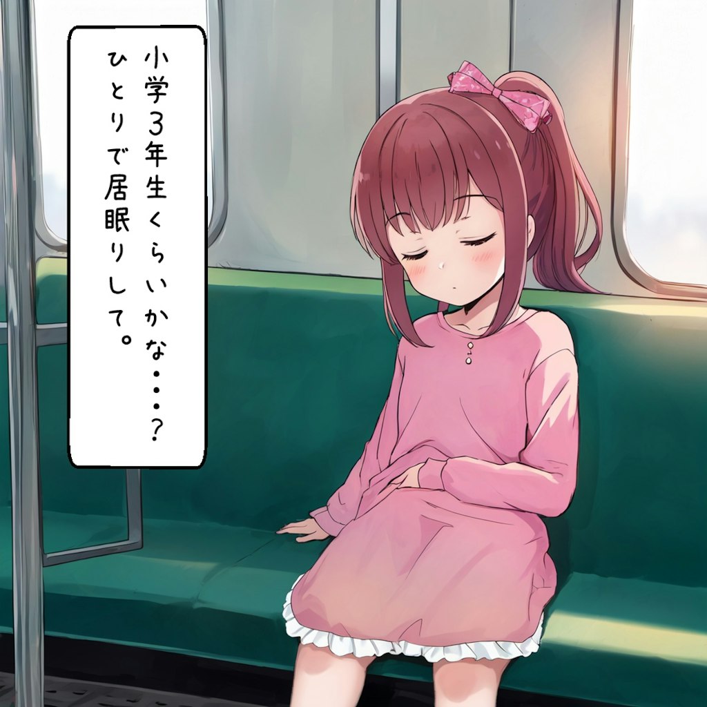 電車で居眠りしているJSにいたずら