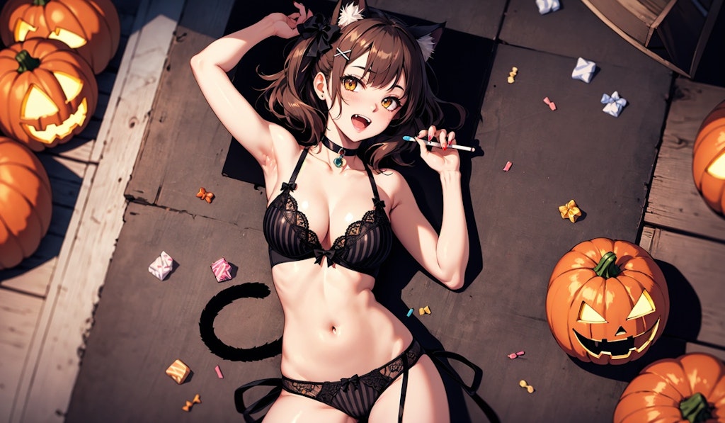 ハロウィンの黒猫