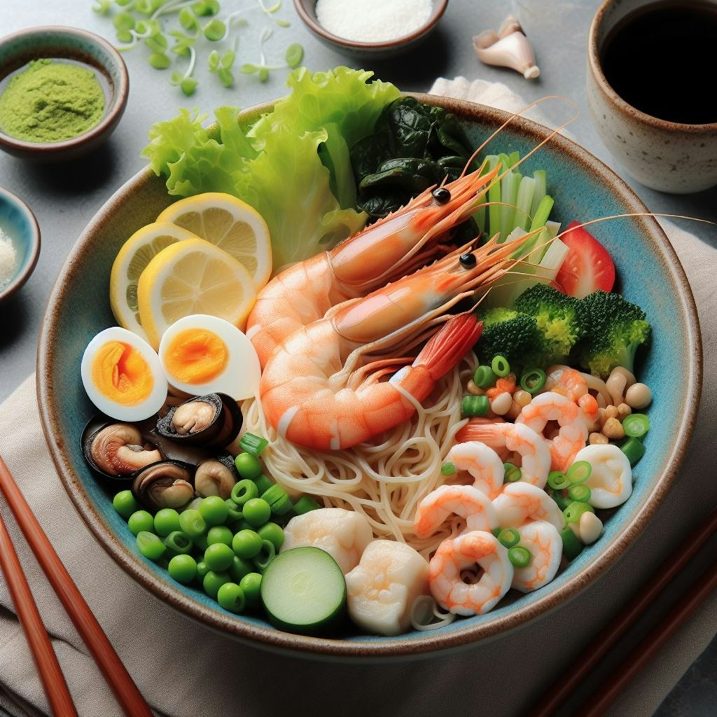 健康にいいseafood noodle