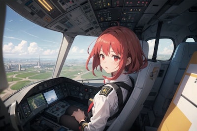 Girl piloting an airplane 8