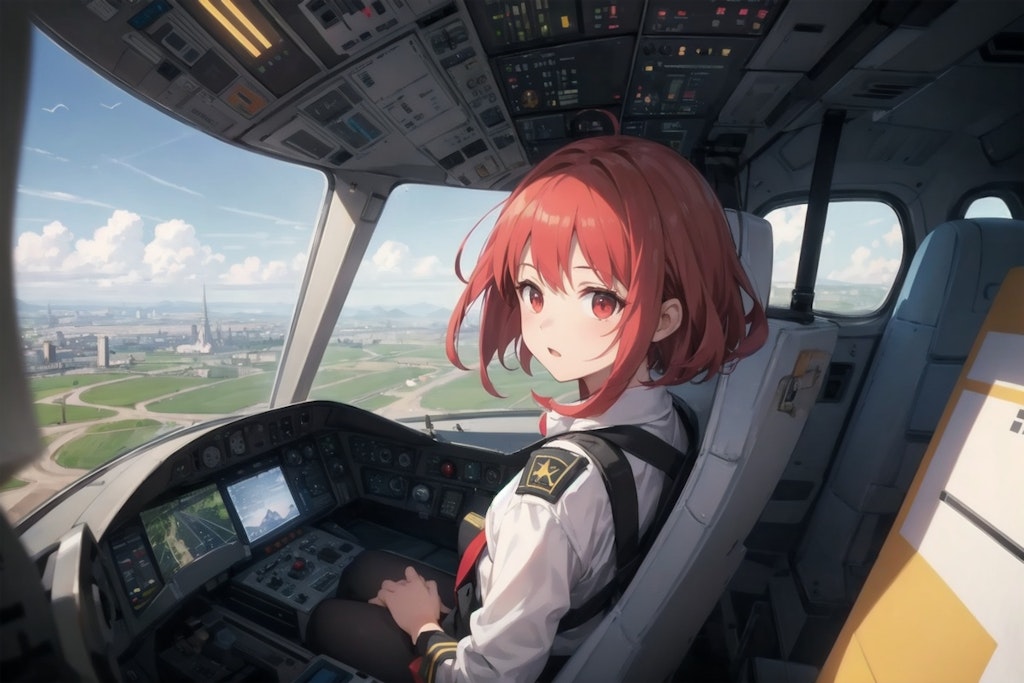 Girl piloting an airplane 8