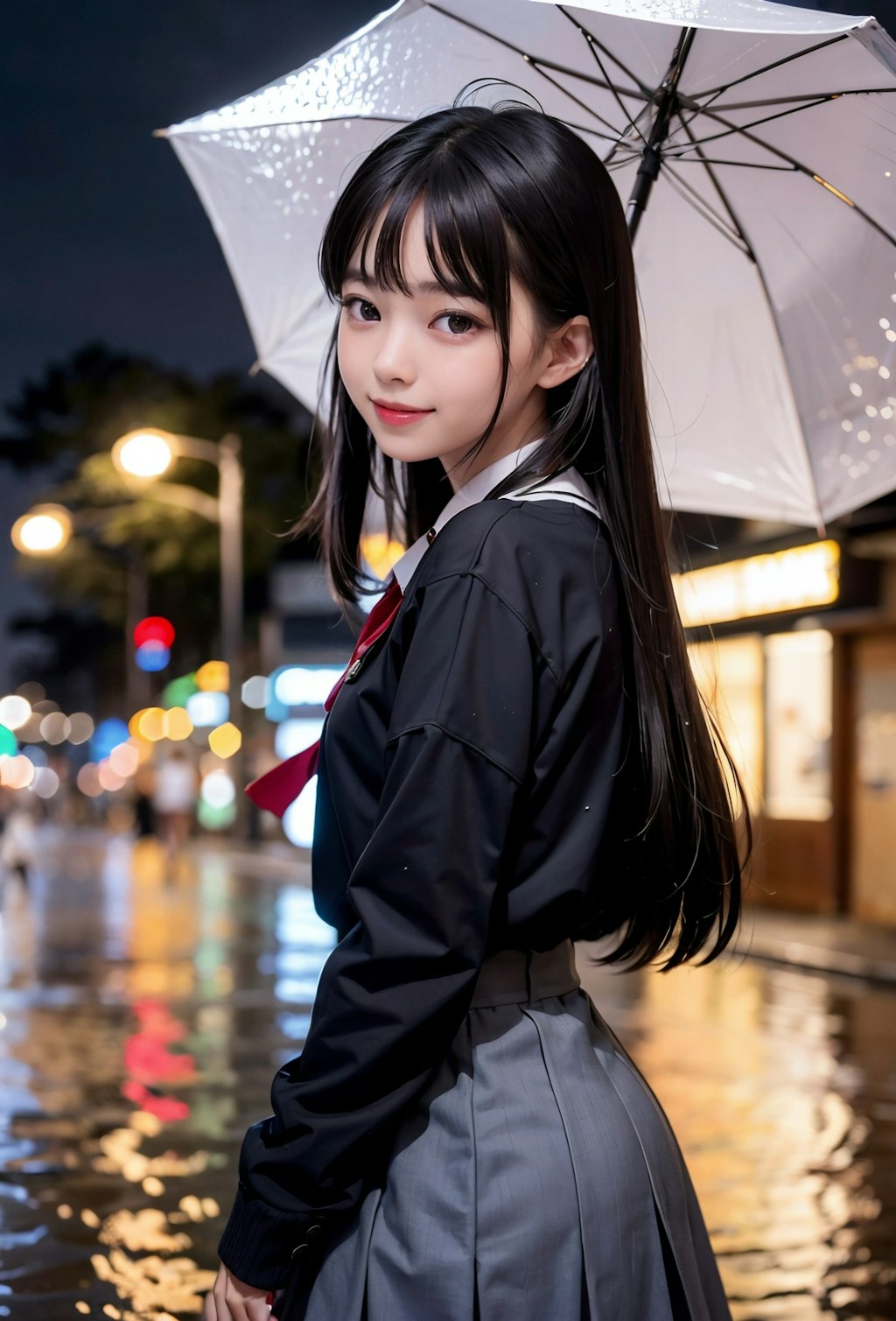 雨の中、夜歩く女子高生④