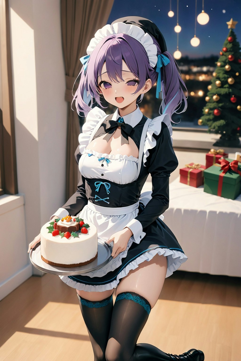 ご、ご主人様〜(´；ω；｀)、絵梨奈❗クリスマスパーティーのメインのケーキを……(´；ω；｀)