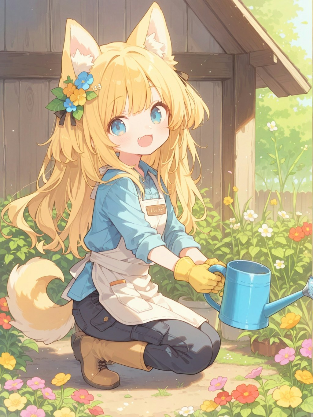 水やりわんこ娘