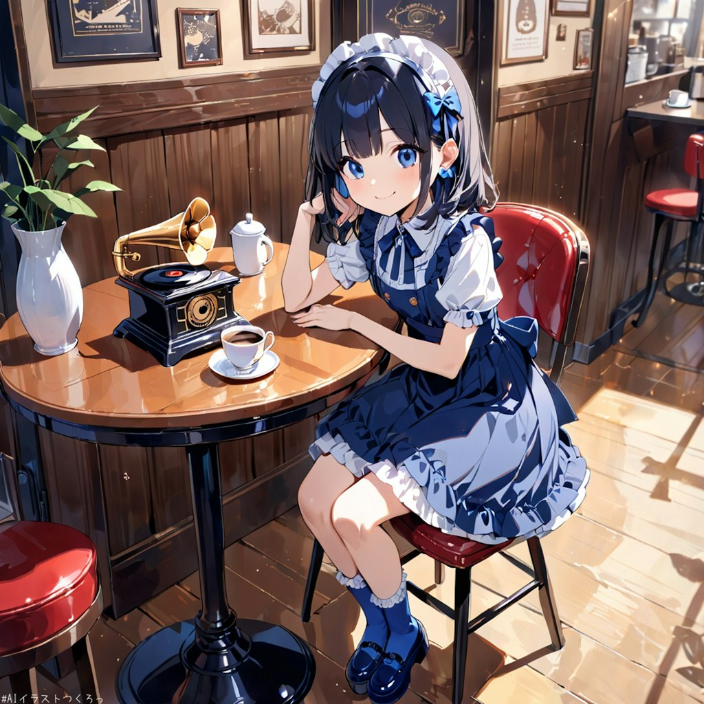 バードちゃん、レトロな喫茶店にて