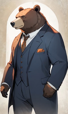 スーツを着た熊さん