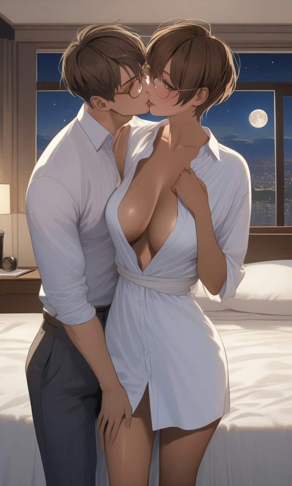 日焼け彼女とのキス