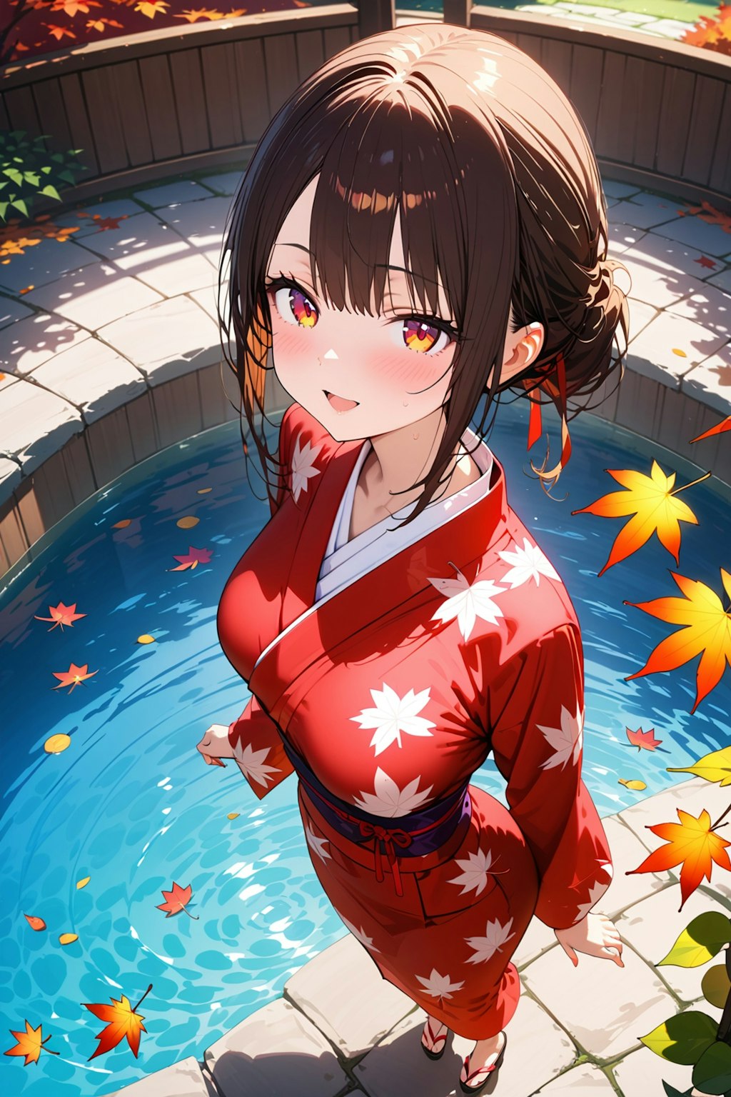 和服と紅葉