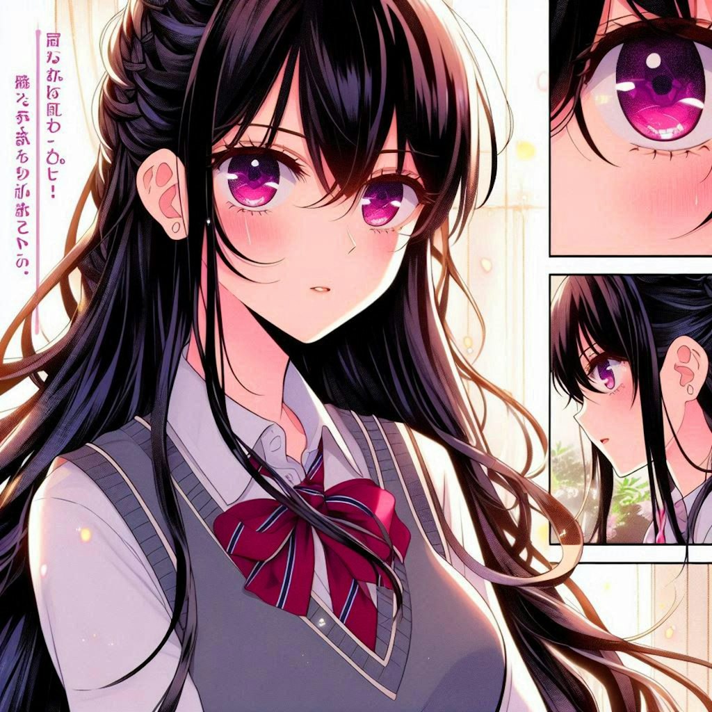 少女漫画な、黒髪ポニーテール少女♥(12枚)