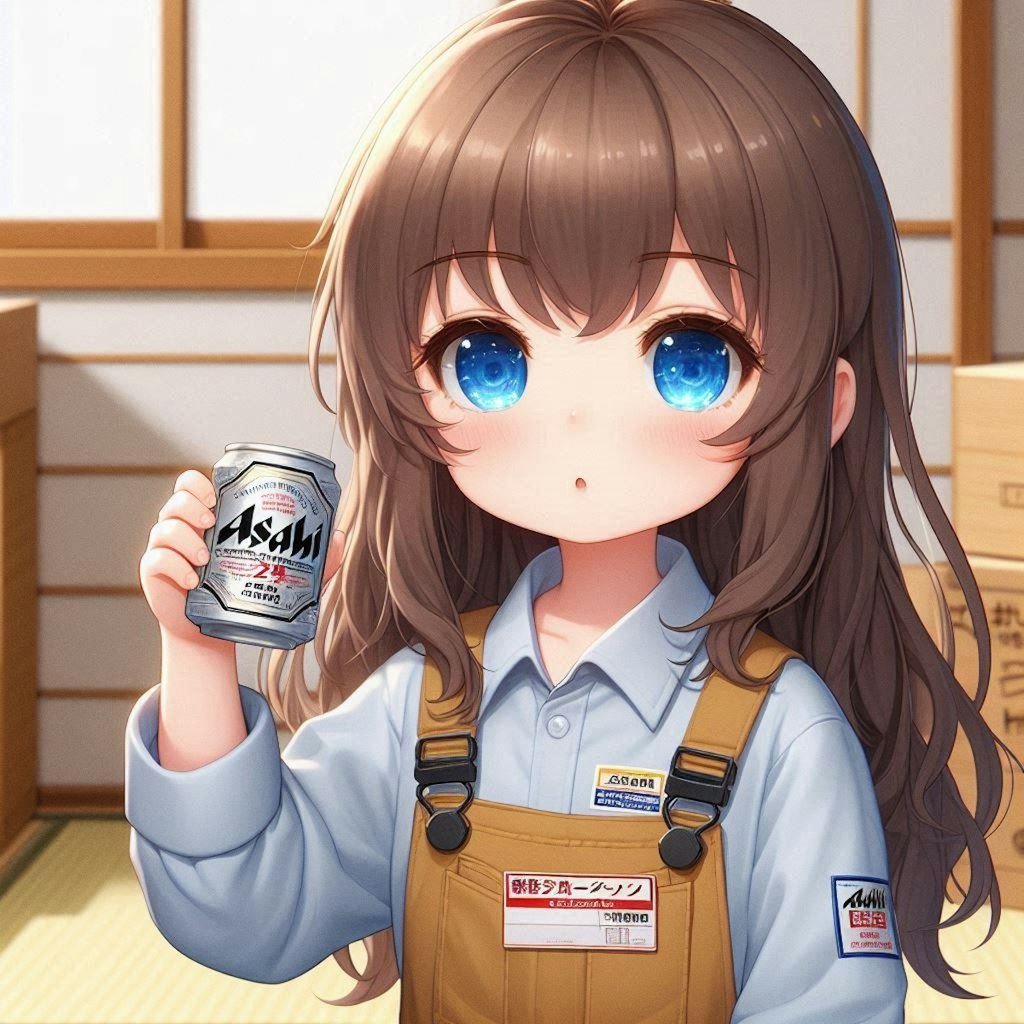 キンキンに冷えたビールを持つ小さな女の子