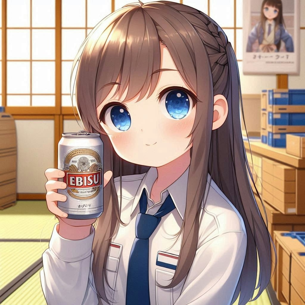 キンキンに冷えたビールを持つ小さな女の子