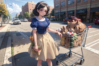 白雪姫「はぁ、最低限ショッピングカートはカート置き場に片付けてほしいな。」