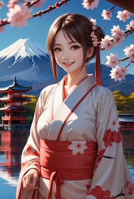 富士と桜と巫女さんと67　20240326