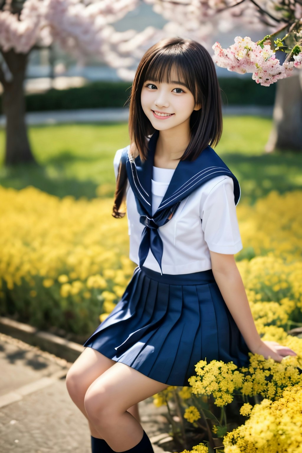 桜＋菜の花＋セーラー服=春爛漫1(11枚)