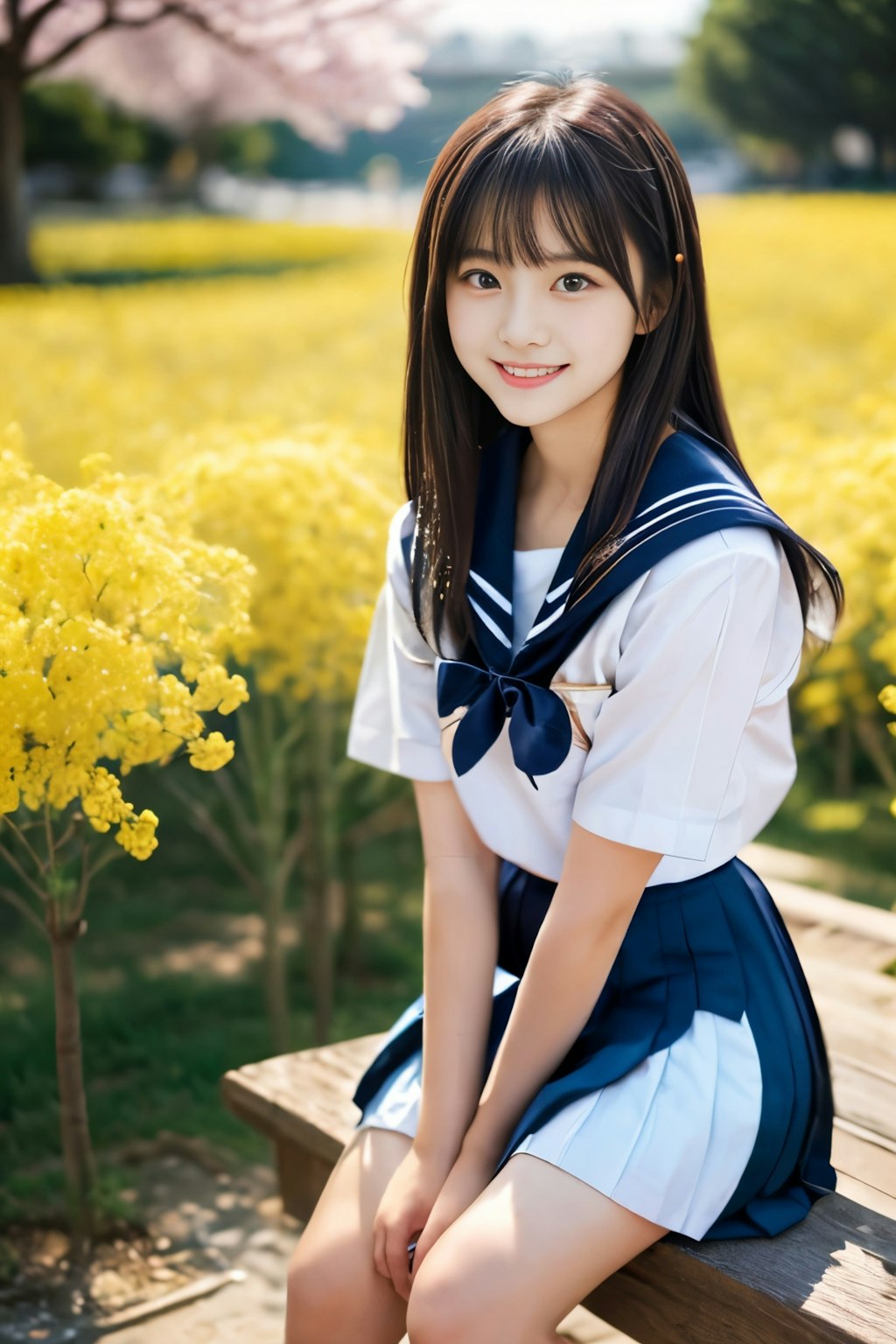 桜＋菜の花＋セーラー服=春爛漫1(11枚)