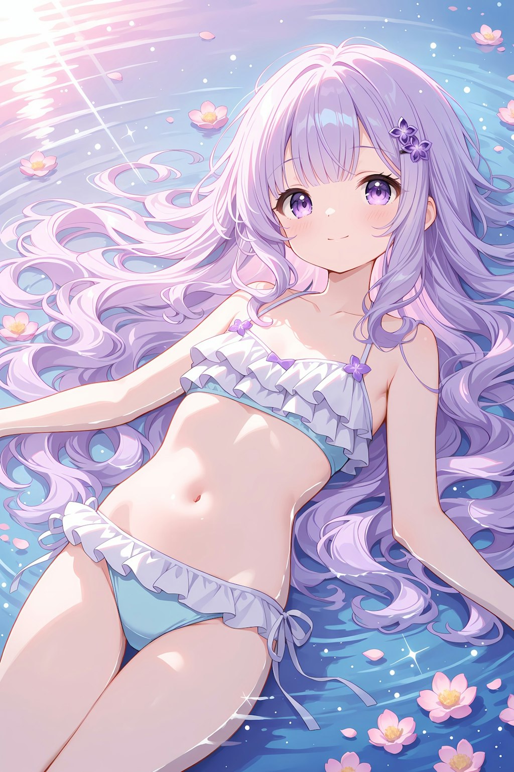 水面にとろけて
