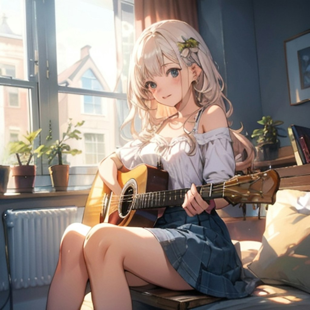 girl playing guitar