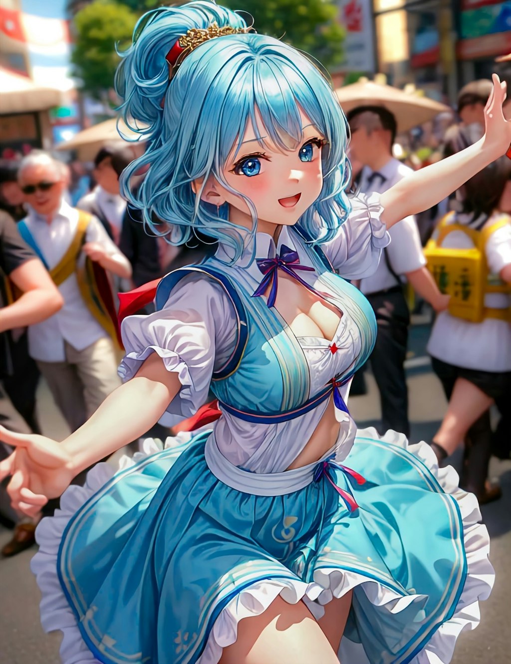 名古屋の日本ど真ん中よさこい祭りパレード会場で見つけた可愛い子😍 な　な　なんと💧雫ちゃん💧でしたー💧