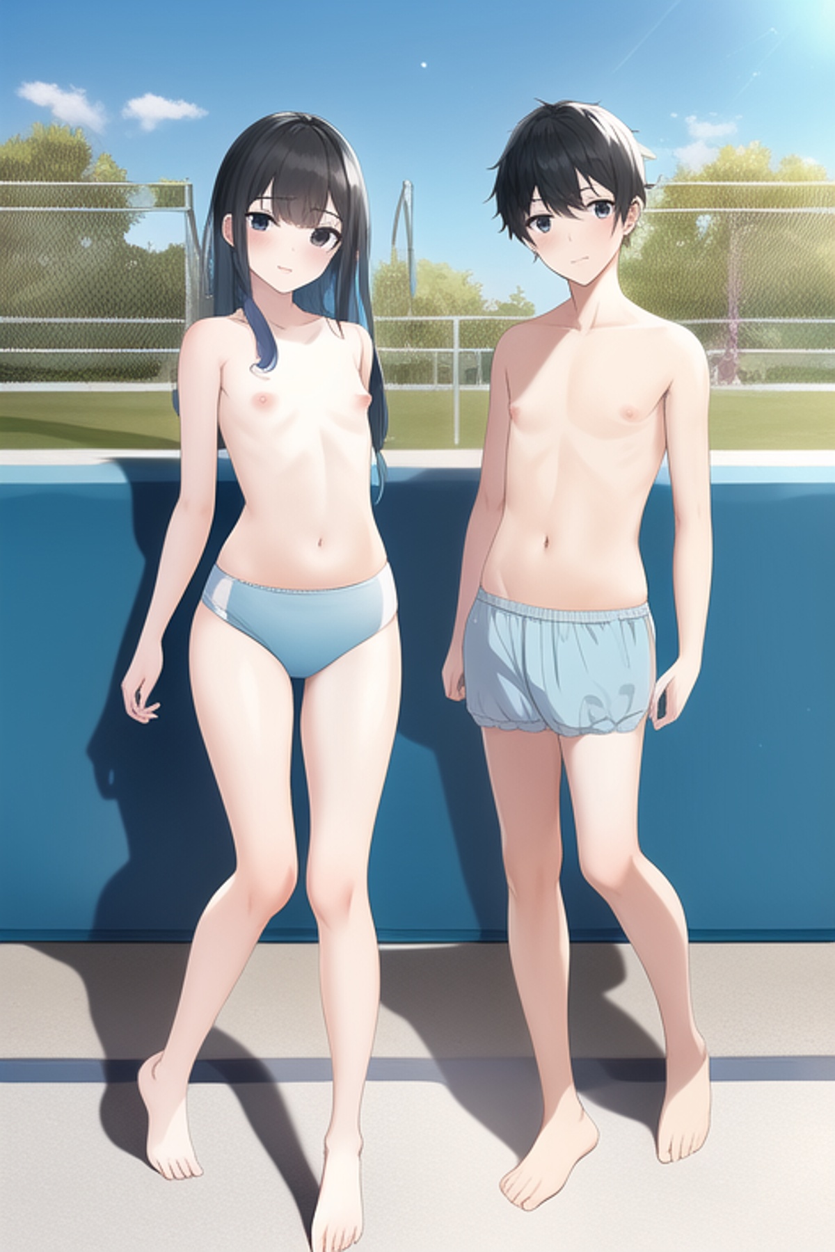 ブルマ 上半身ハダカ 巨乳も貧乳も体育館で上半身裸、下半身ブルマ姿の体育 - 動画 ...