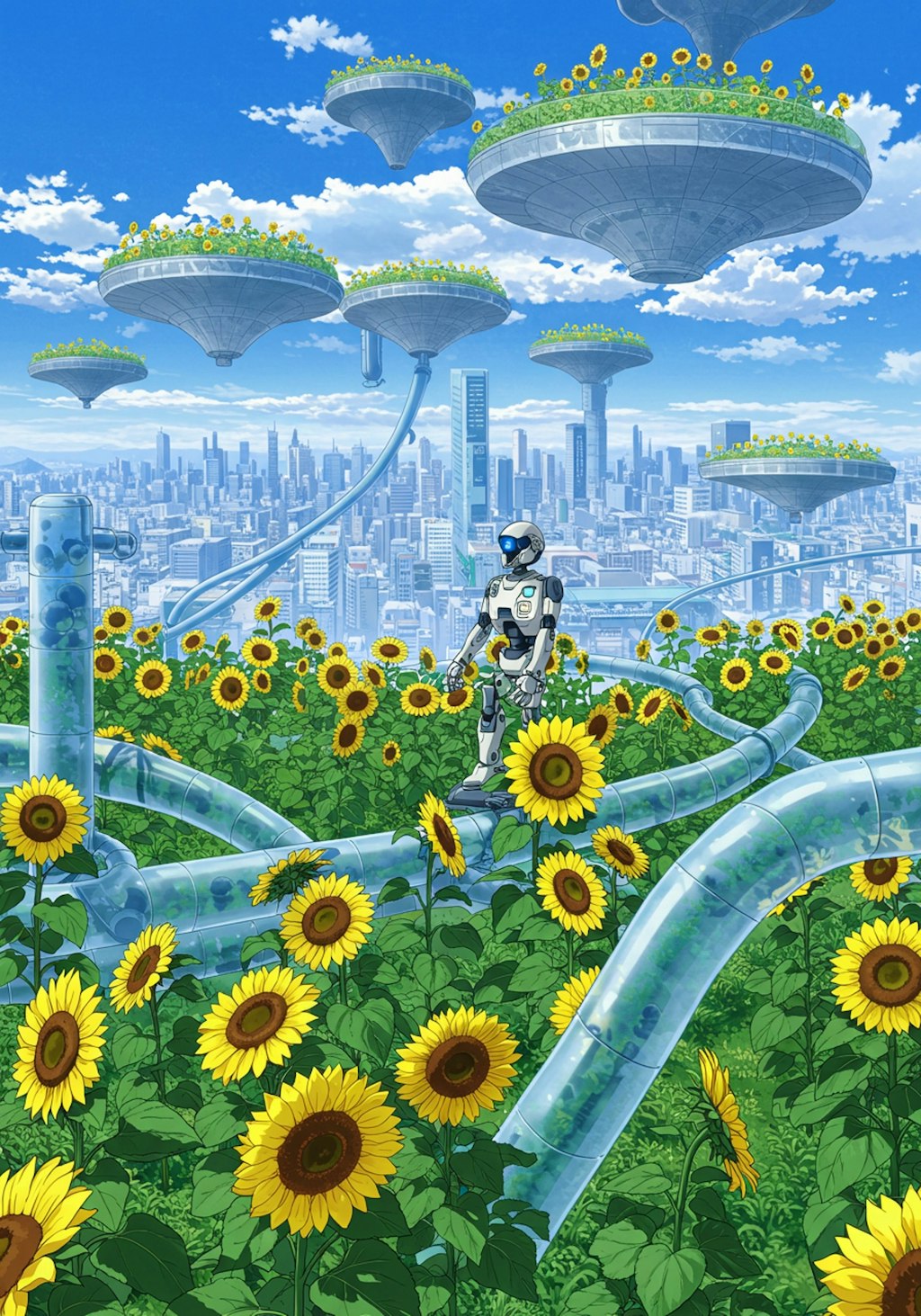 ヒマワリのある風景７・未来都市