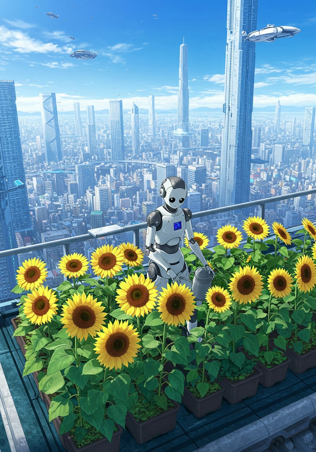 ヒマワリのある風景７・未来都市