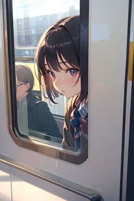 隣の電車に乗っている美少女と目が合った
