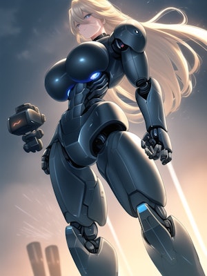 Heavy armored female cyborg